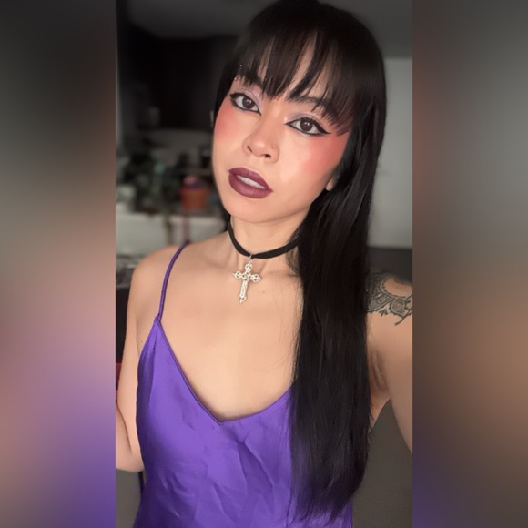 Dark Purple Silk Spaghetti Strap Blouse - Victoria Secret - Picture 7 of 8